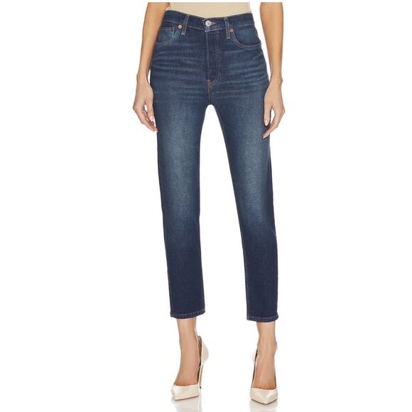 Re/Done 90's High Rise Ankle Crop Jeans Deep Sapphire Size 29 NWT - Picture 1 of 9